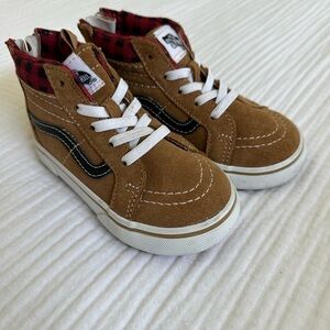 Vans Brown and Black High-Top Sneakers